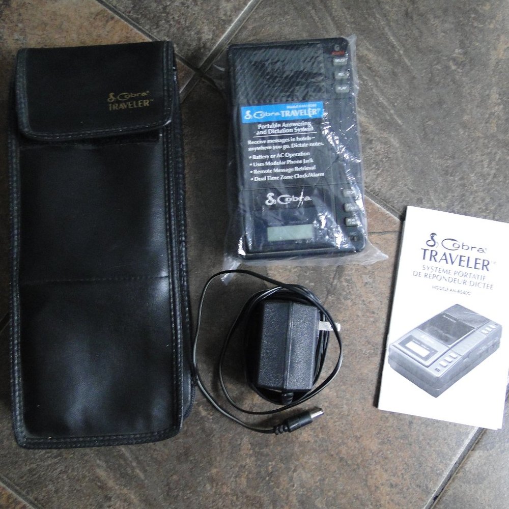 Vintage Cobra Portable Answering Dictation System Black An-8540
